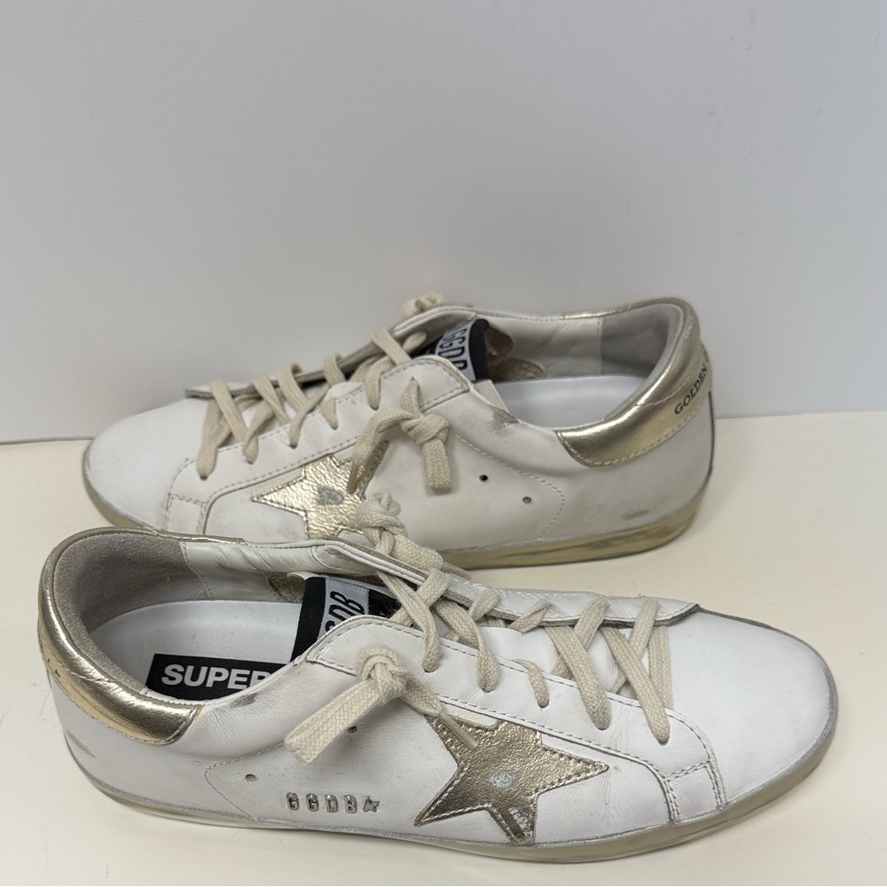 Women's Golden Goose Super-Star sneakers white / gold, size 40, excellent condit - Picture 12 of 16